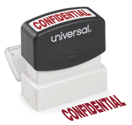 Message Stamp, CONFIDENTIAL, Pre-Inked One-Color, Red